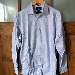 Black Brown 1826 Light Blue Checked Dress Shirt
